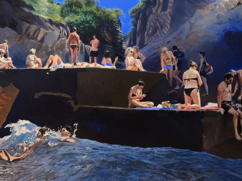 “L’isola che non c’è”, olio su tela 100x150, 2017, collezione privata Federico Rui, Milano